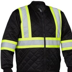 NWT Men’s GROUND FORCE Black Hi-Vis Freezer Work Jacket Size Large